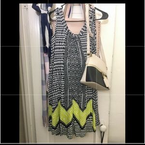 Patterned Black and White Dress